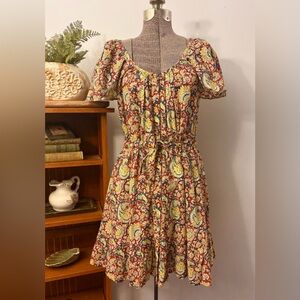 NWT Emerson Fry SMALL Short Ruffle Dress Franny Day Angel Sleeve Cotton RARE